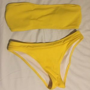 perfect yellow bandeau bathing suit